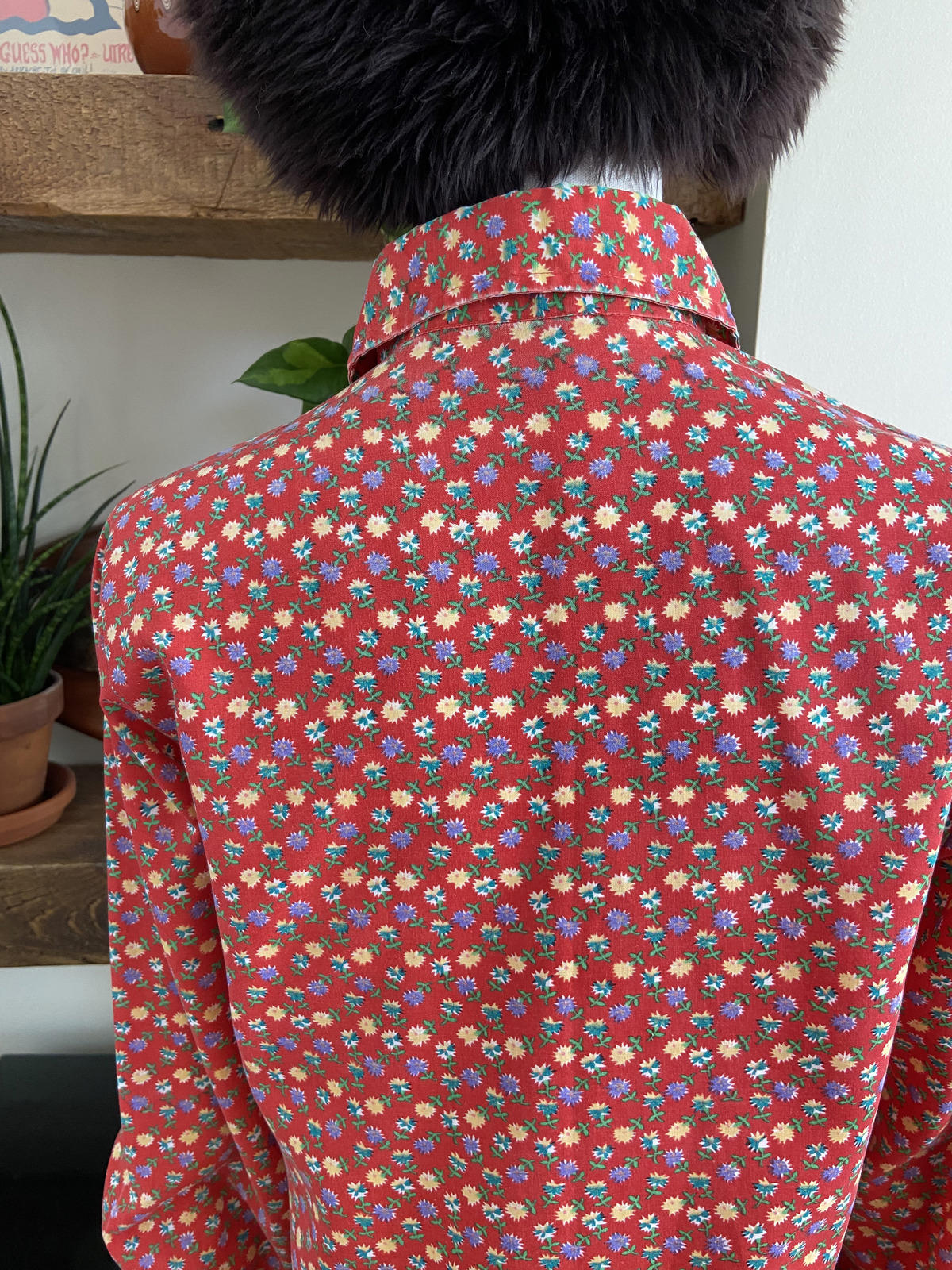 Vintage 1970s Red Floral Shirt