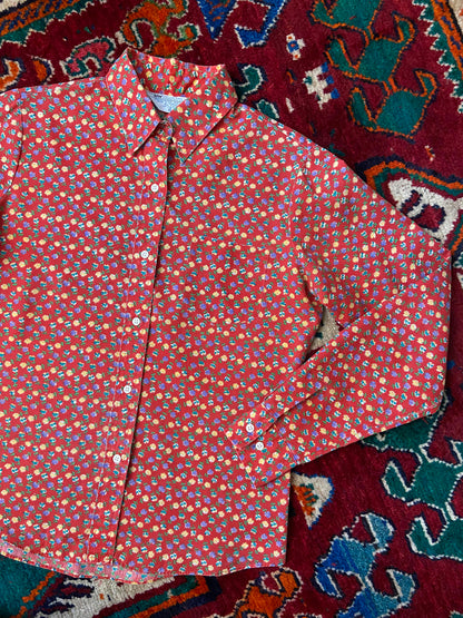Vintage 1970s Red Floral Shirt