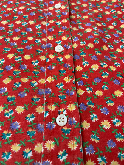 Vintage 1970s Red Floral Shirt