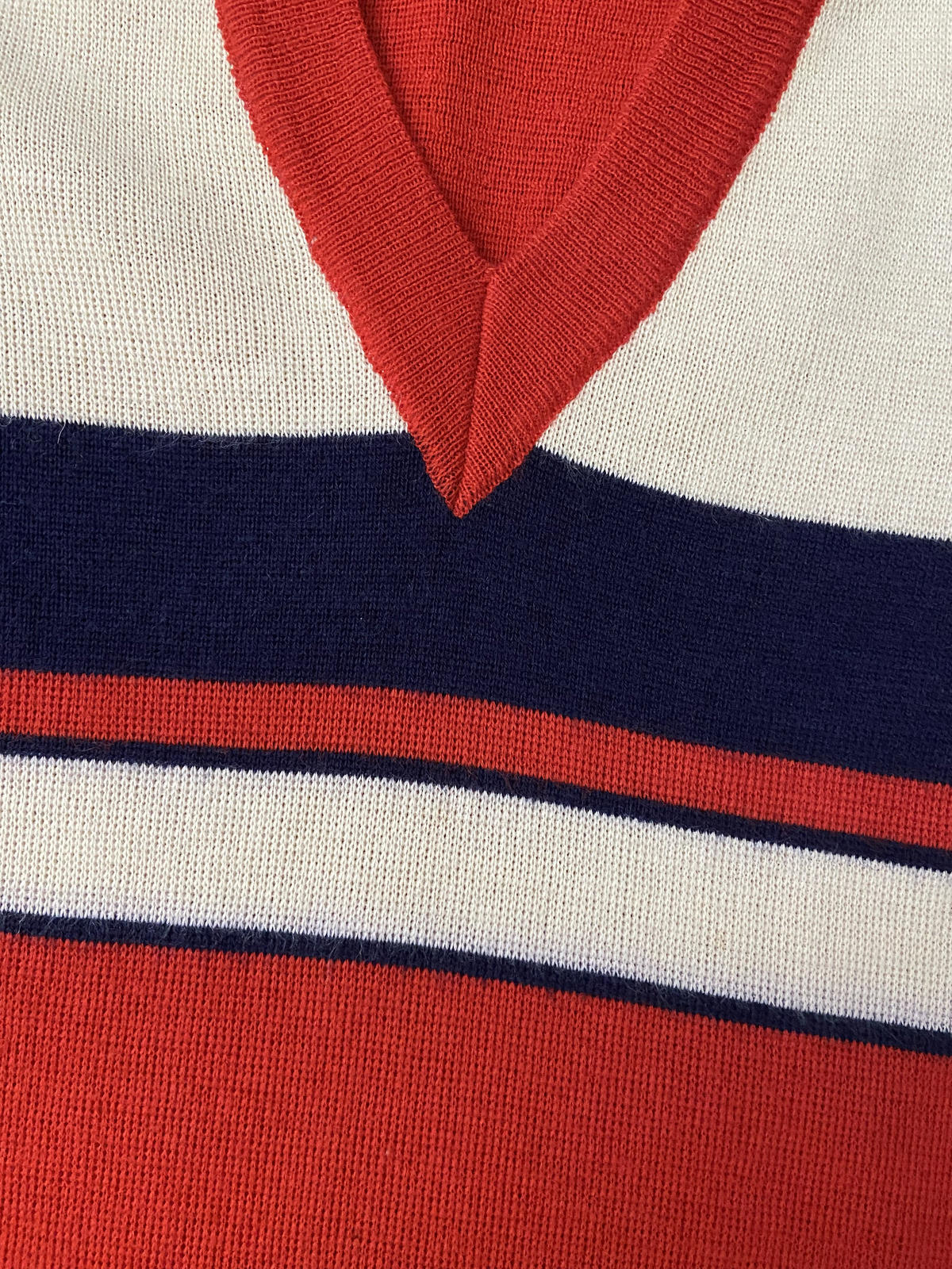Vintage 1970s Red Colour Block Jumper