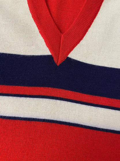 Vintage 1970s Red Colour Block Jumper