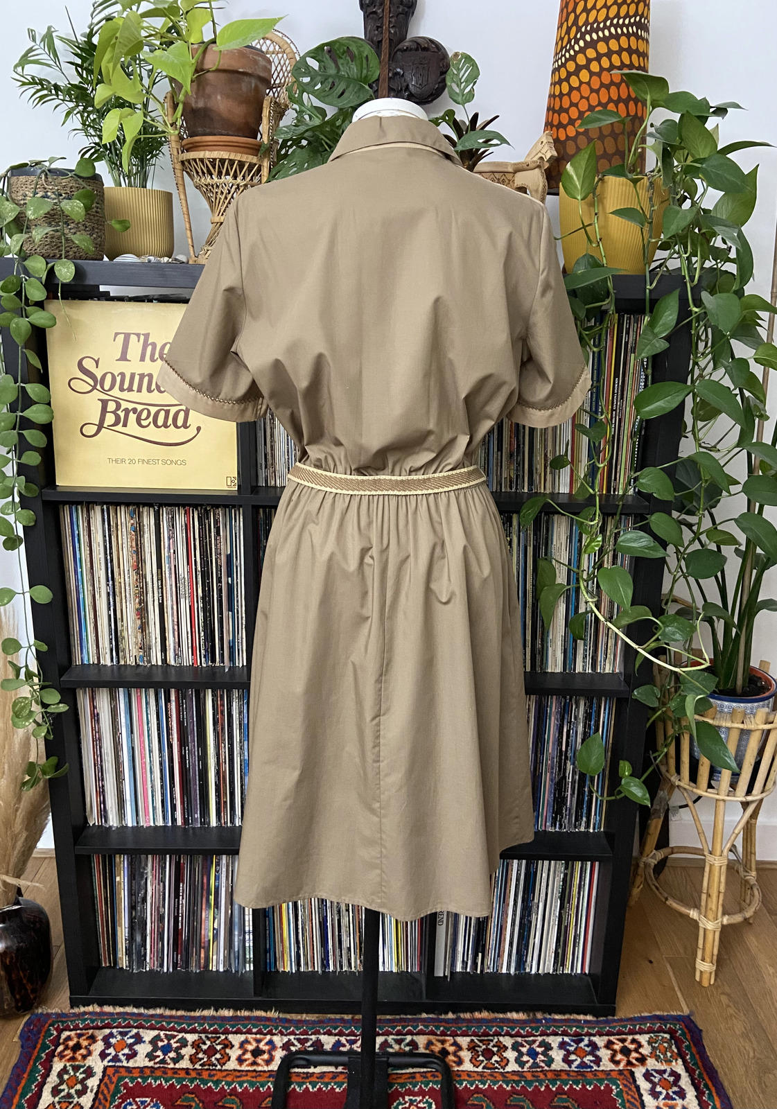 Vintage 1980s Taupe St Michaels Shirt Dress
