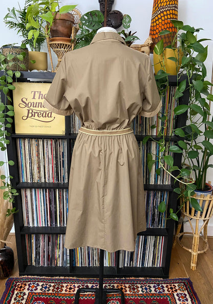 Vintage 1980s Taupe St Michaels Shirt Dress