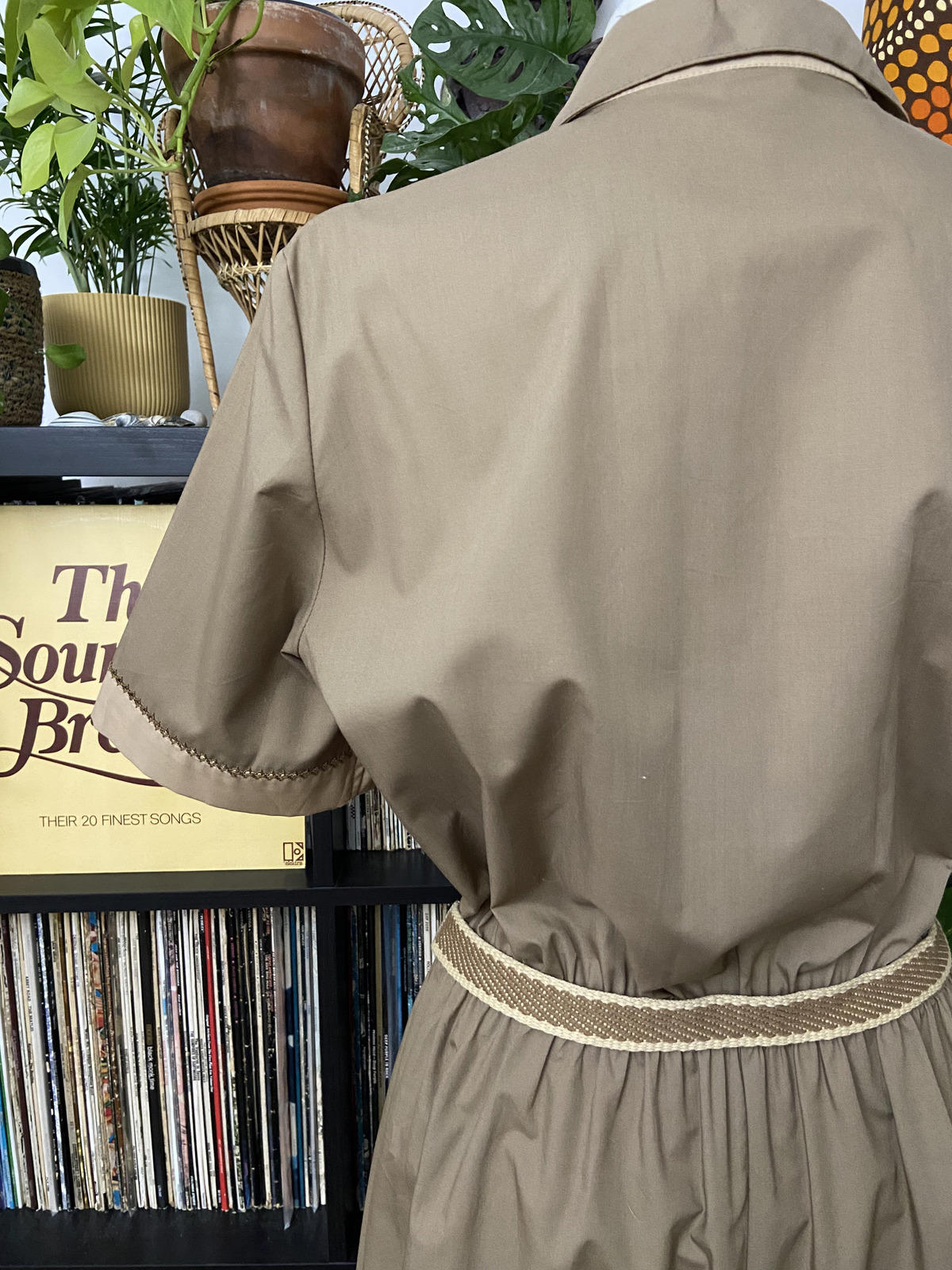 Vintage 1980s Taupe St Michaels Shirt Dress