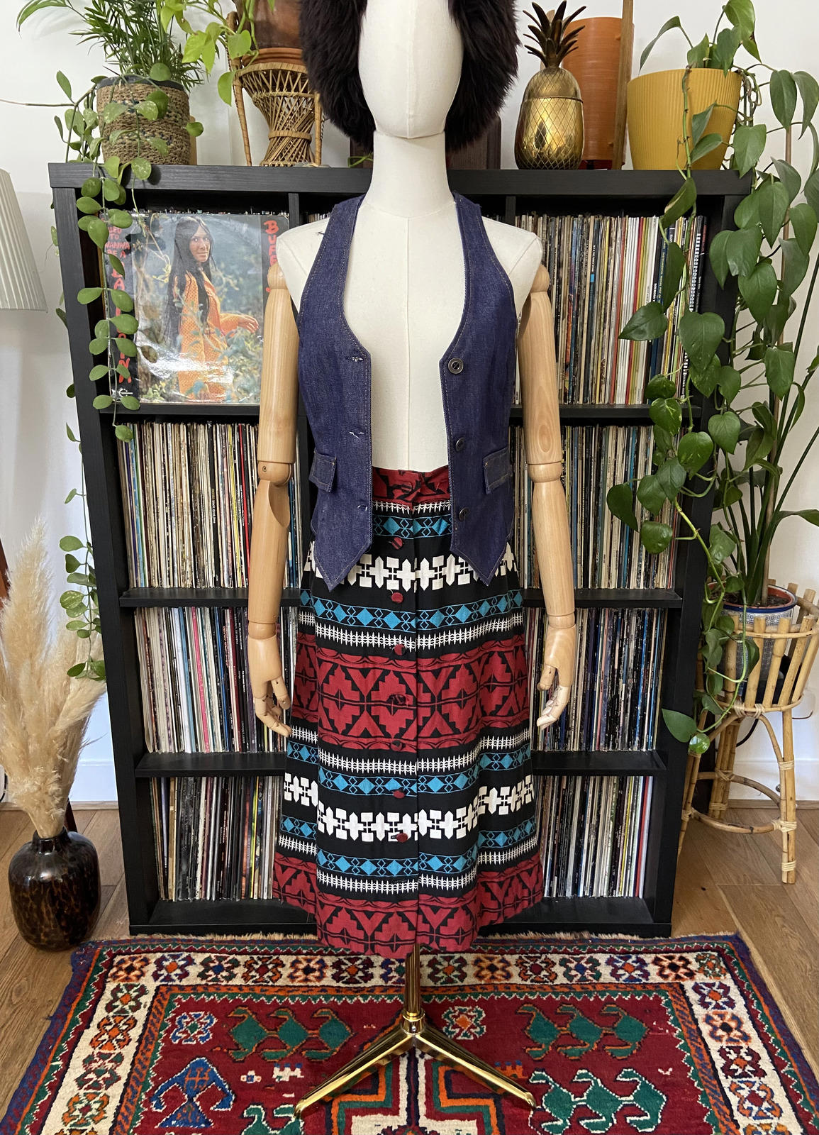 Vintage 1970s Embroidered Folk Skirt