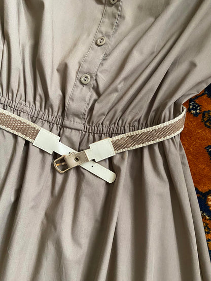 Vintage 1980s Taupe St Michaels Shirt Dress