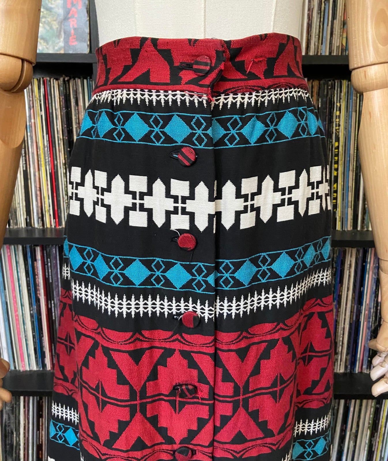 Vintage 1970s Embroidered Folk Skirt