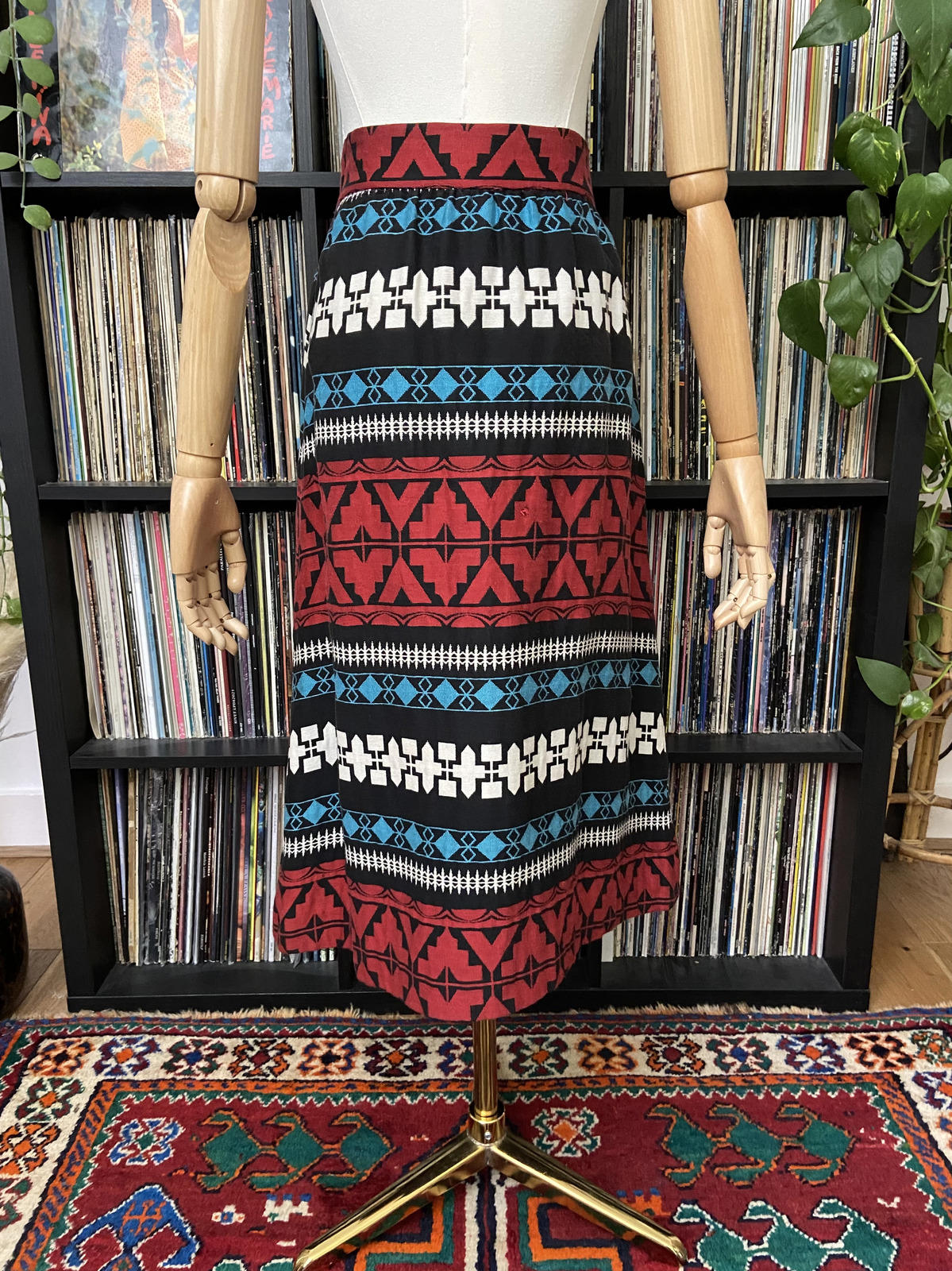 Vintage 1970s Embroidered Folk Skirt