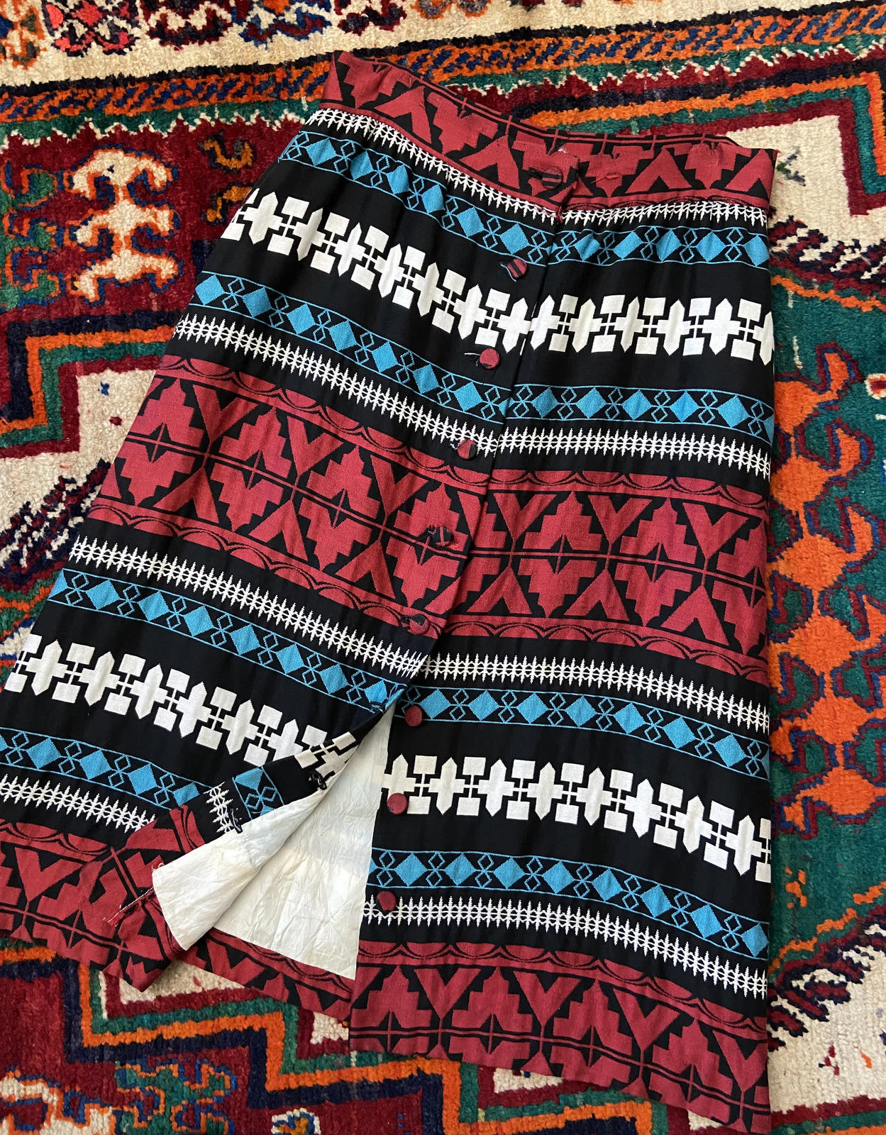 Vintage 1970s Embroidered Folk Skirt