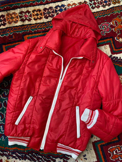 Vintage 1970s Red Puffer Ski Jacket