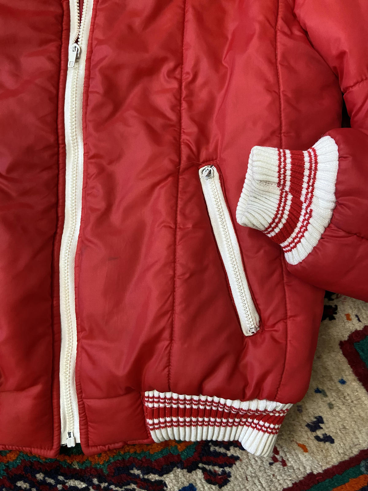 Vintage 1970s Red Puffer Ski Jacket