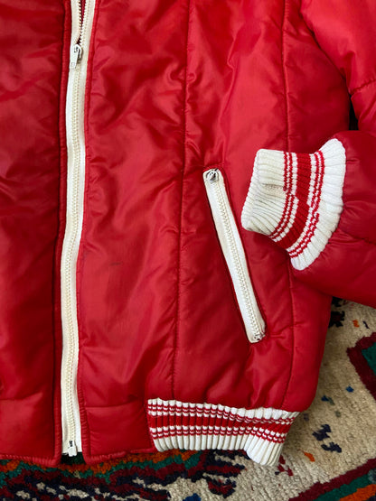 Vintage 1970s Red Puffer Ski Jacket