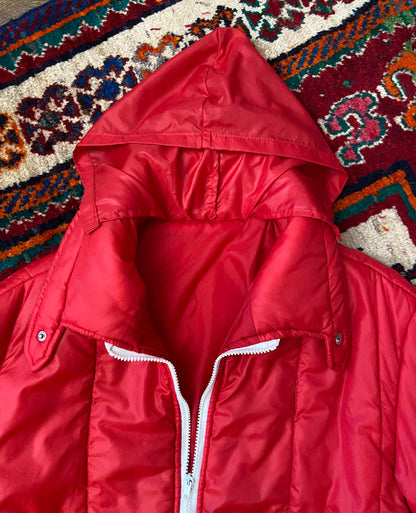 Vintage 1970s Red Puffer Ski Jacket
