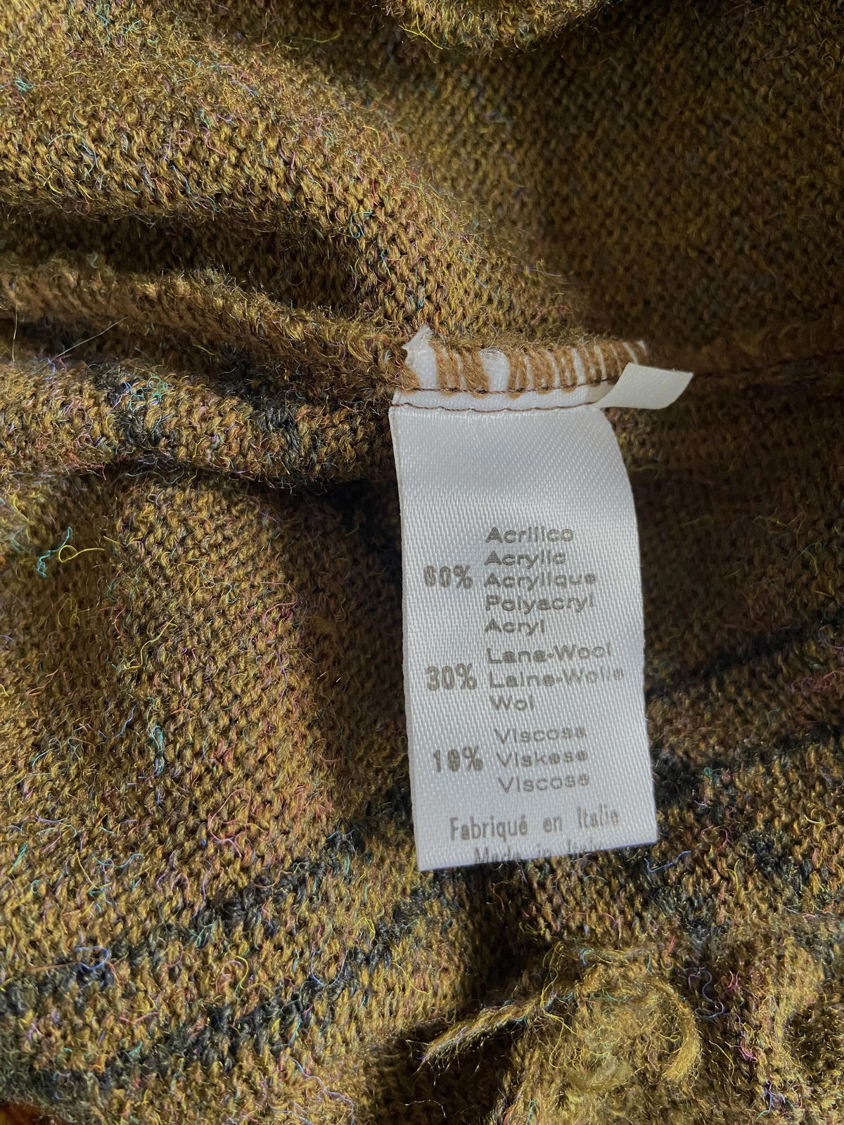 Vintage 1980s Italian Brown Argyle Cardigan