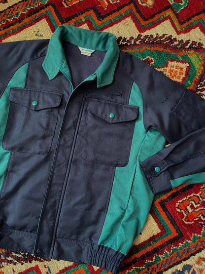 Vintage Navy & Green Japanese-Style Worker Jacket