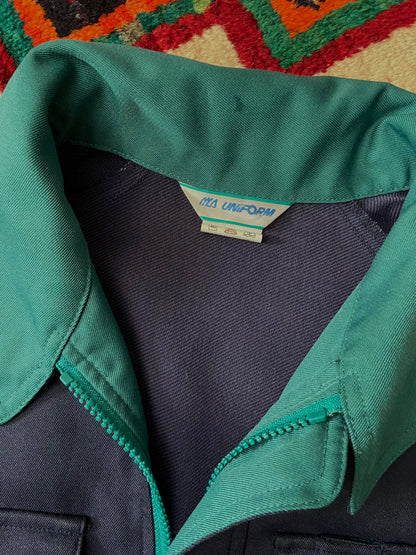 Vintage Navy & Green Japanese-Style Worker Jacket