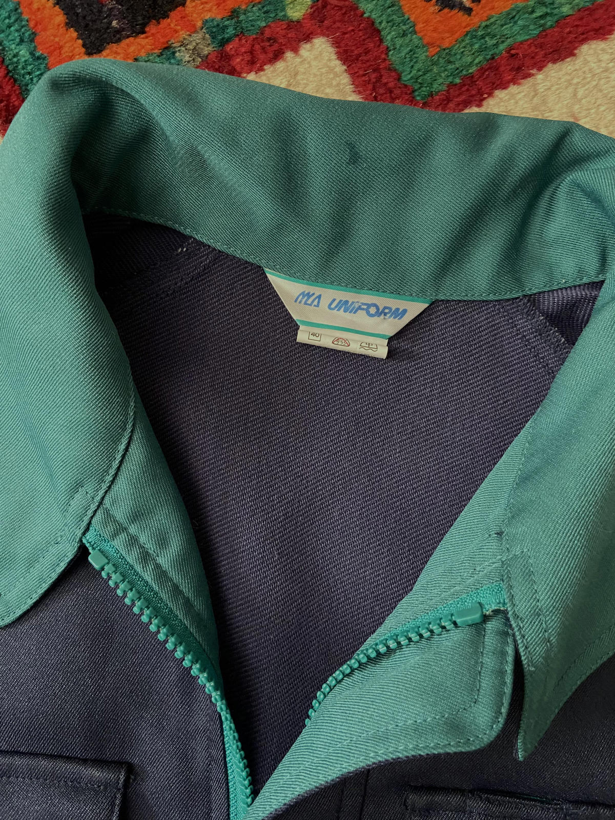 Vintage Navy & Green Japanese-Style Worker Jacket