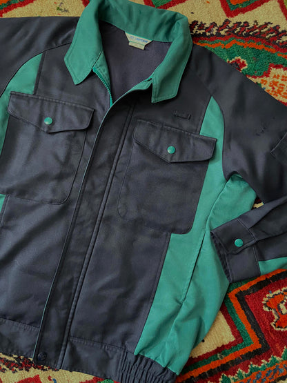 Vintage Navy & Green Japanese-Style Worker Jacket