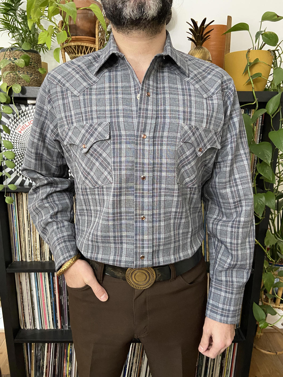Vintage Grey Karman Western Shirt
