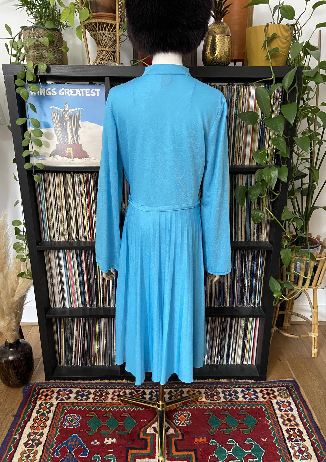 Vintage 1980s Blue Button C&A Dress
