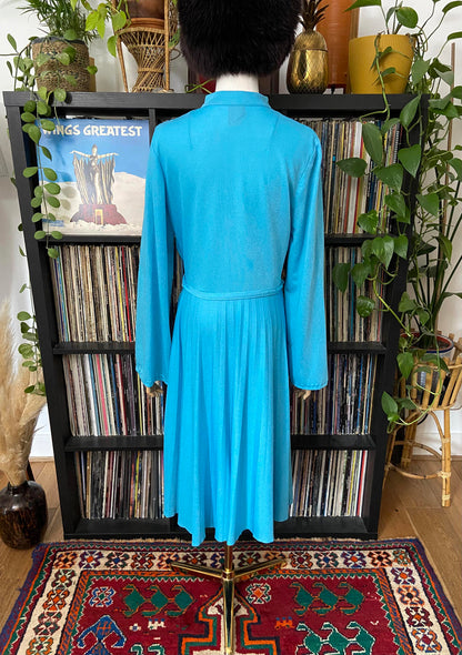 Vintage 1980s Blue Button C&A Dress