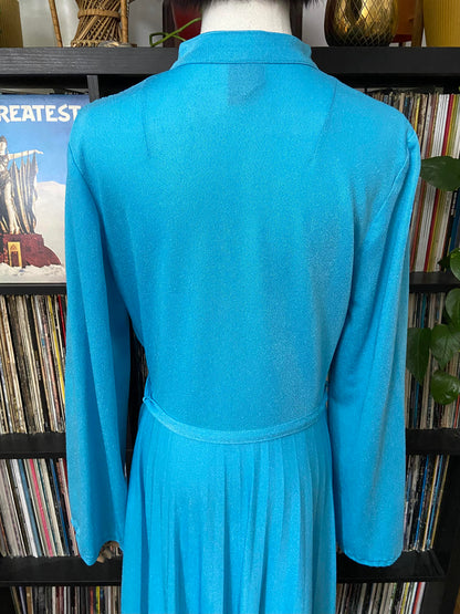 Vintage 1980s Blue Button C&A Dress