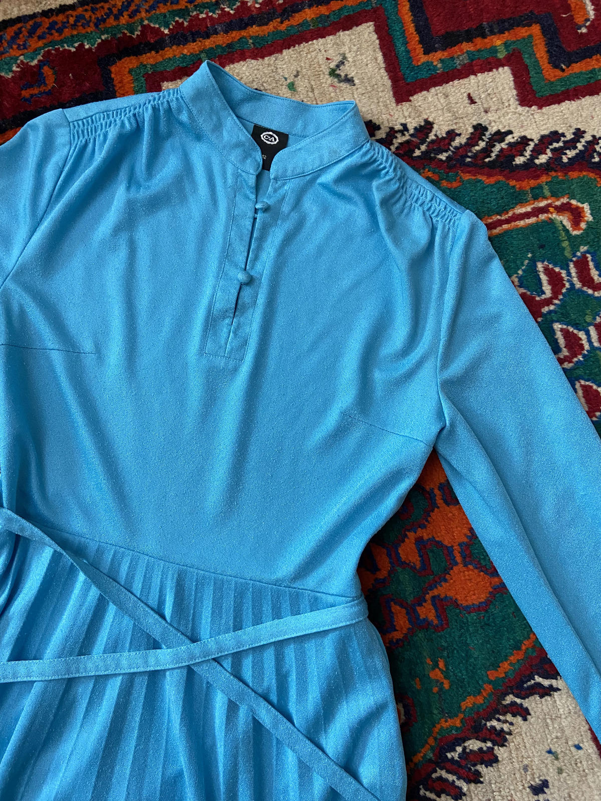 Vintage 1980s Blue Button C&A Dress