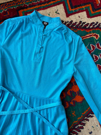 Vintage 1980s Blue Button C&A Dress