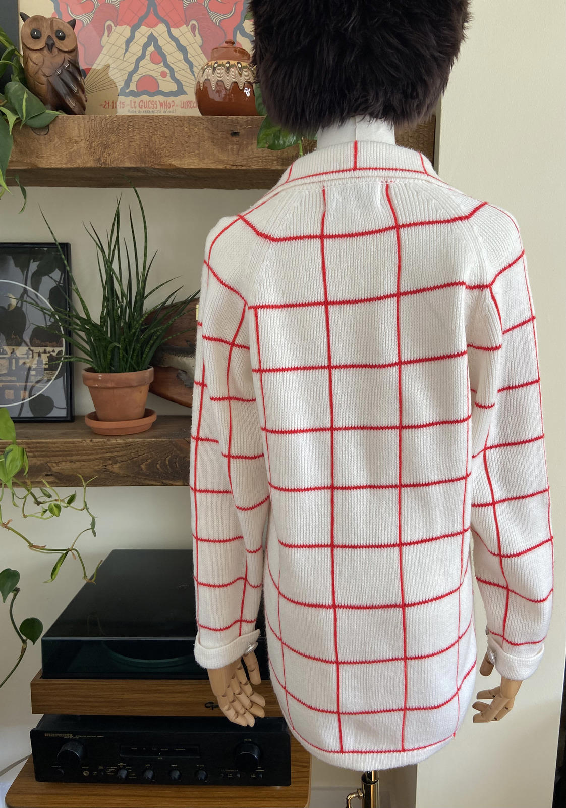 Vintage 1970s White Double Breasted Cardigan
