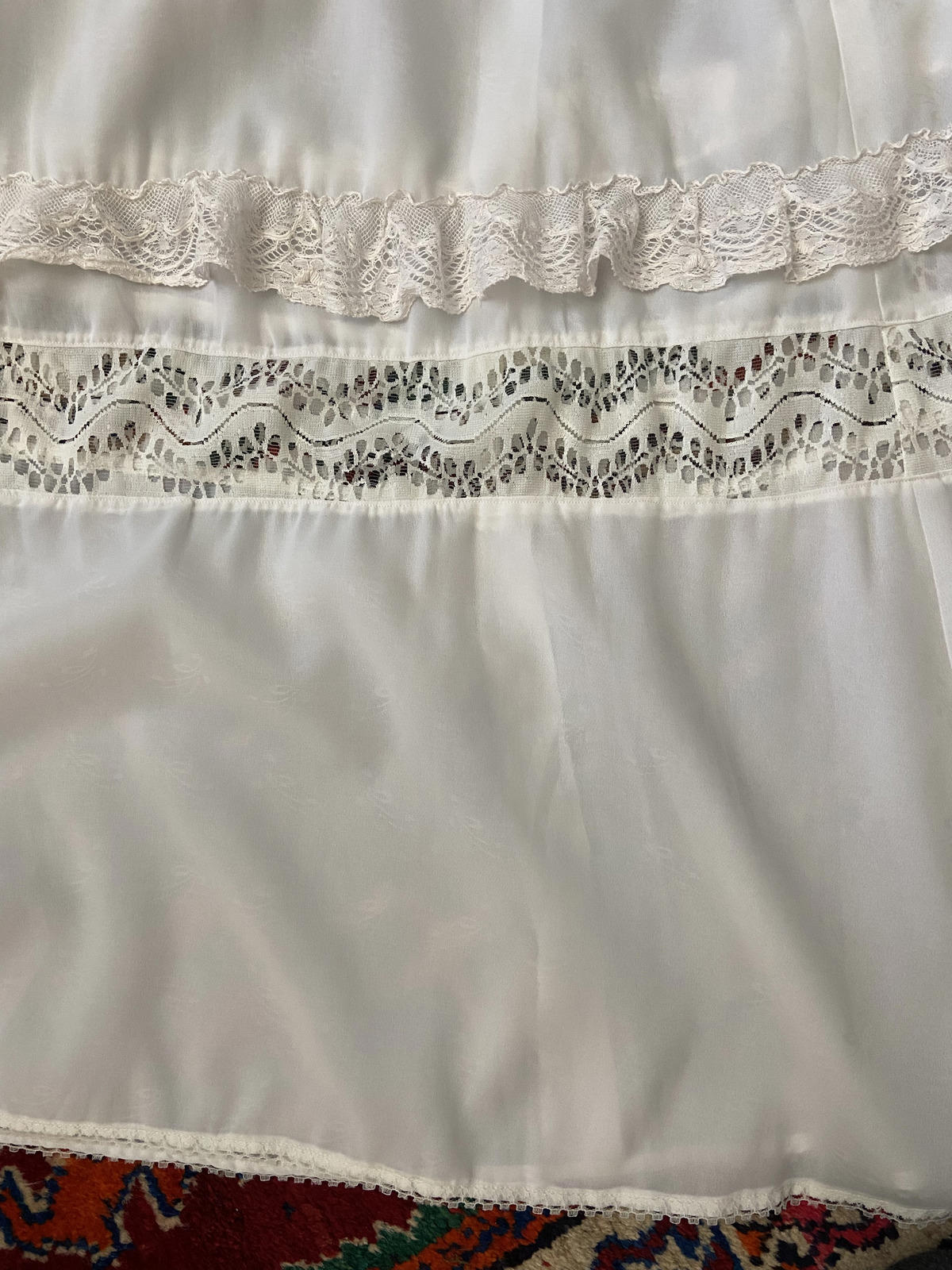 Vintage 1970s White Bell Sleeve Prairie Dress