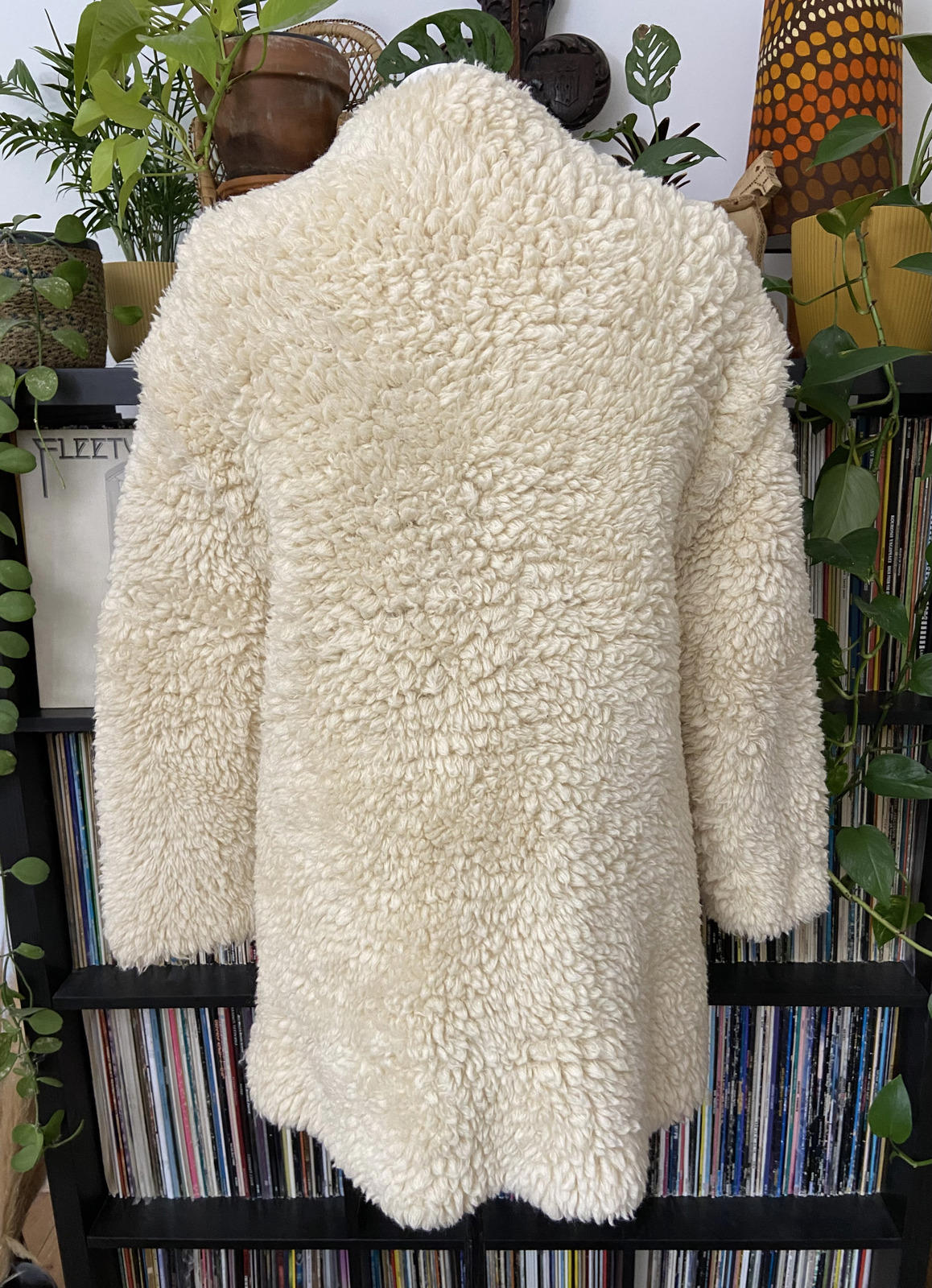 Vintage Cream Knit Teddy Coat