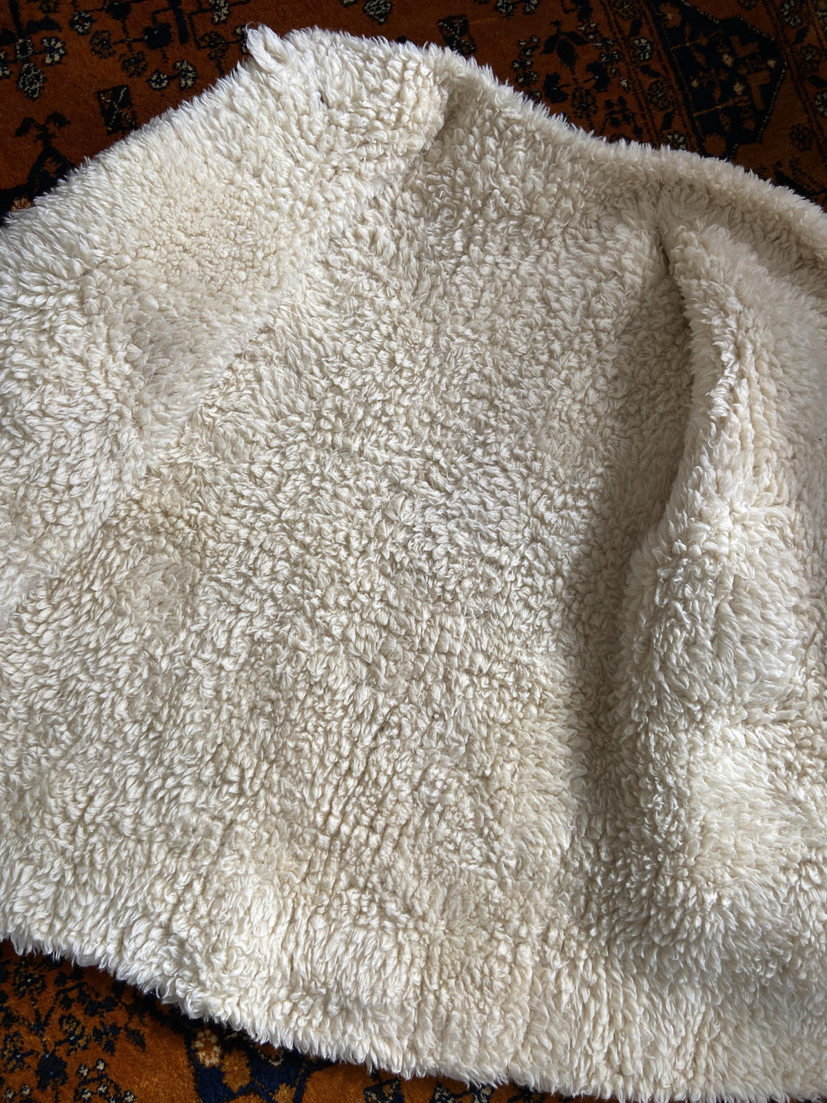 Vintage Cream Knit Teddy Coat