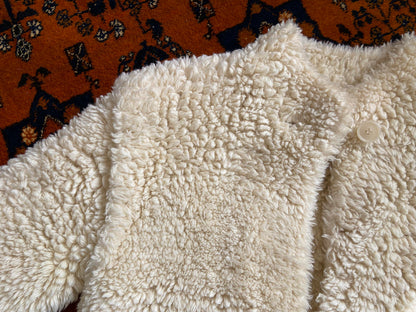 Vintage Cream Knit Teddy Coat