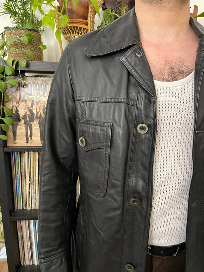 Vintage 1970s Black Leather Jacket
