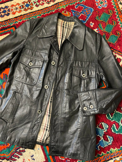 Vintage 1970s Black Leather Jacket