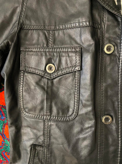 Vintage 1970s Black Leather Jacket