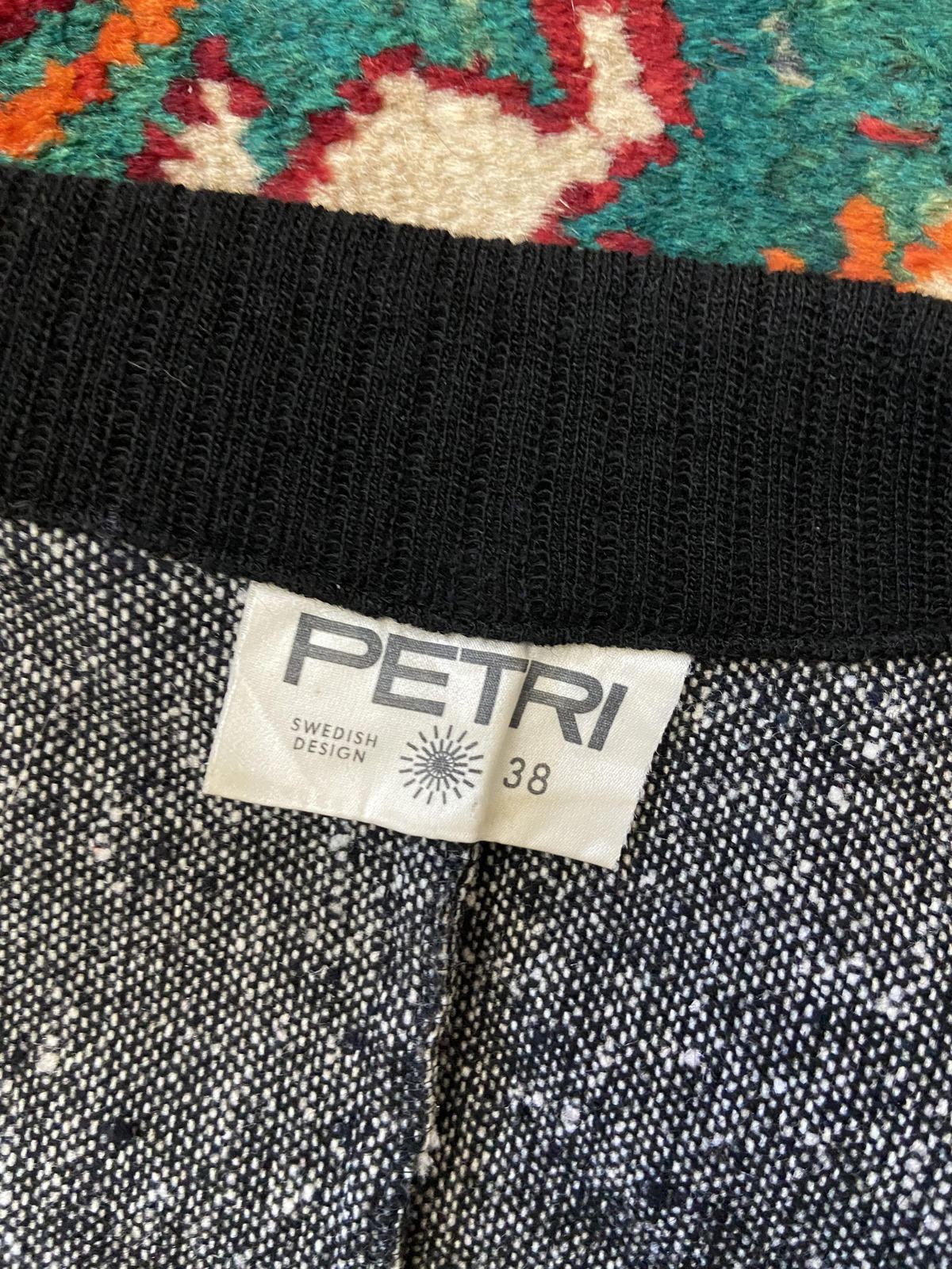 Vintage 1970s Black Tweed Flap Pocket Dress