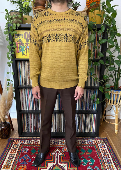 Vintage Patterned Yellow Jumper
