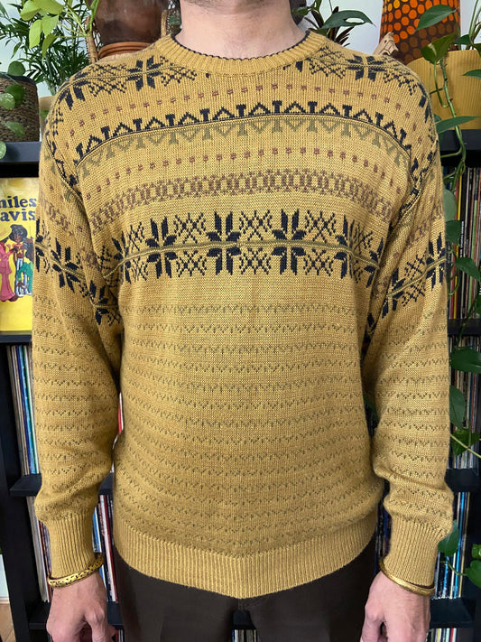 Vintage Patterned Yellow Jumper