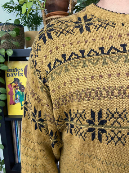 Vintage Patterned Yellow Jumper