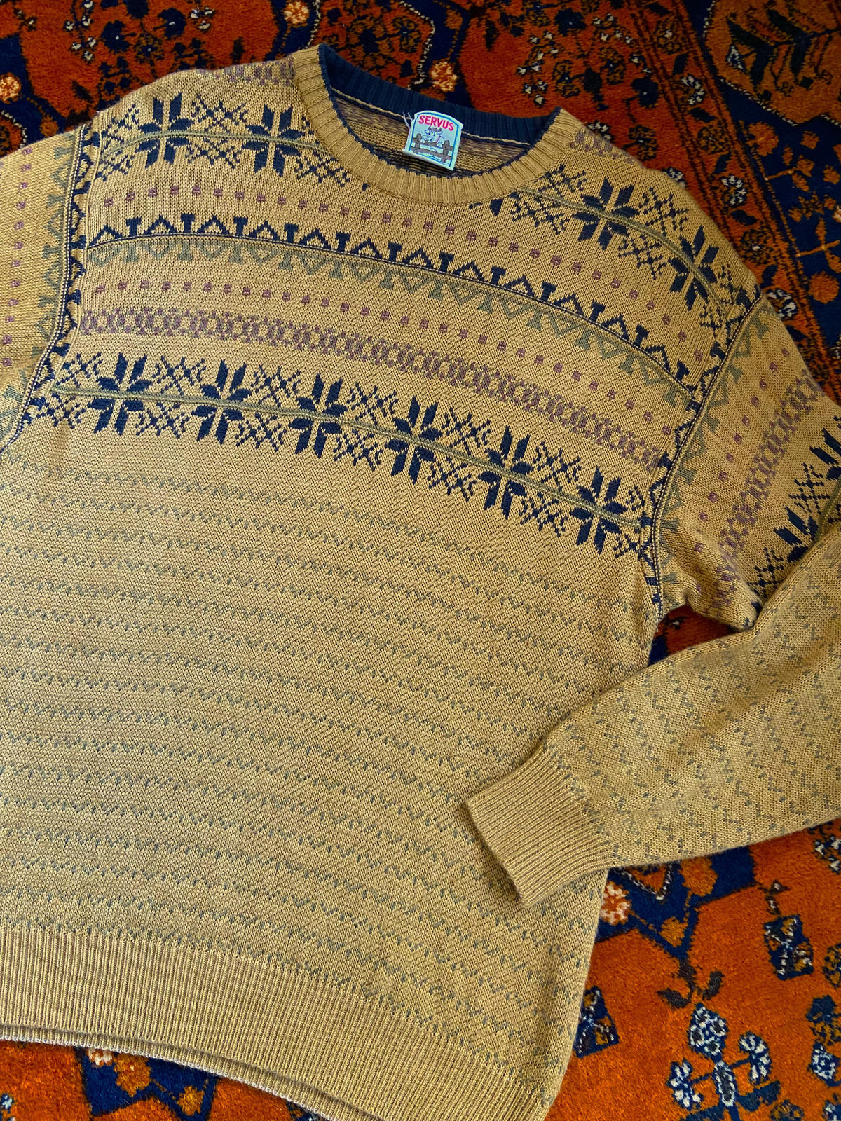 Vintage Patterned Yellow Jumper