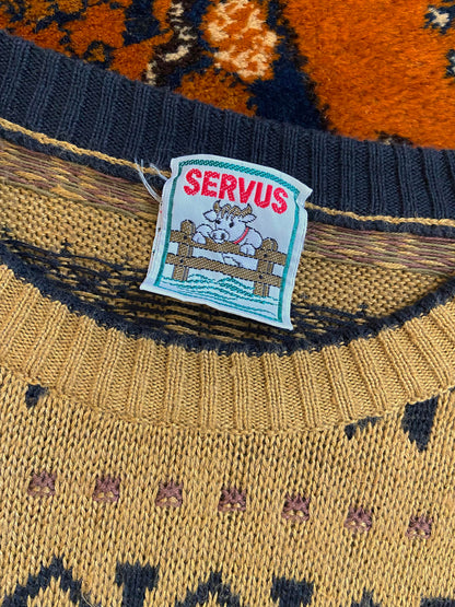 Vintage Patterned Yellow Jumper