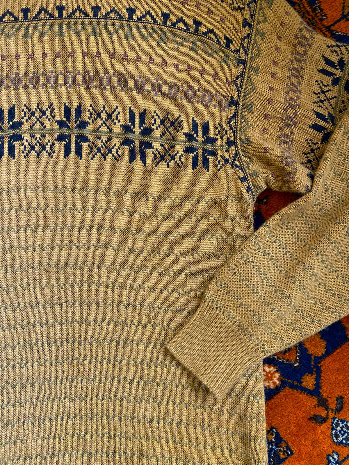 Vintage Patterned Yellow Jumper