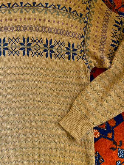 Vintage Patterned Yellow Jumper