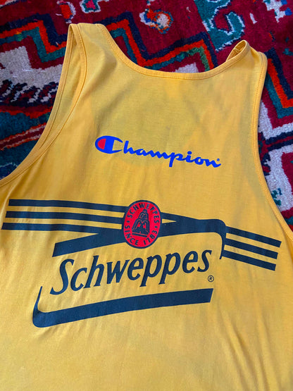 Vintage 1980s Champion Schweppes Vest