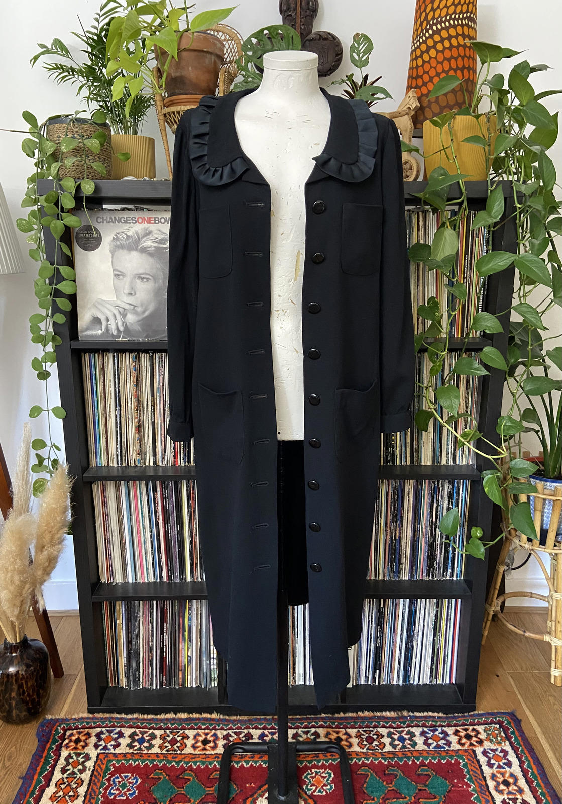 Vintage Frill Collar Button Up Coat