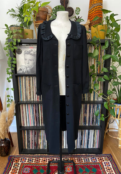 Vintage Frill Collar Button Up Coat