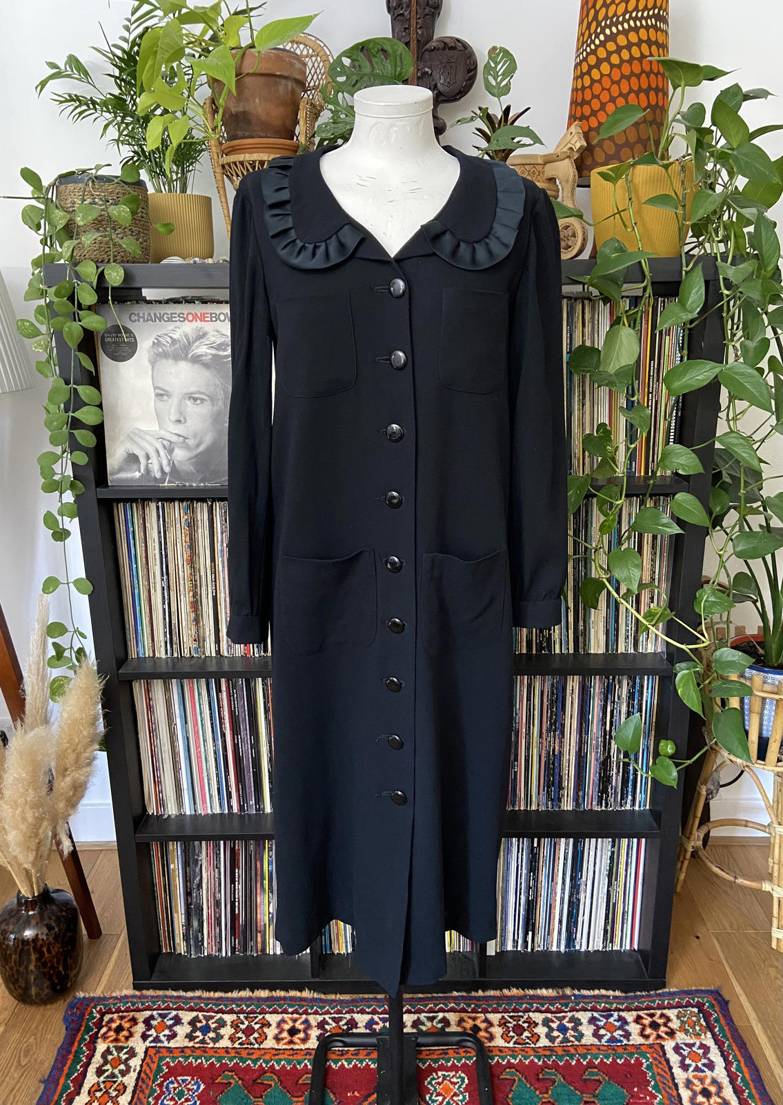 Vintage Frill Collar Button Up Coat