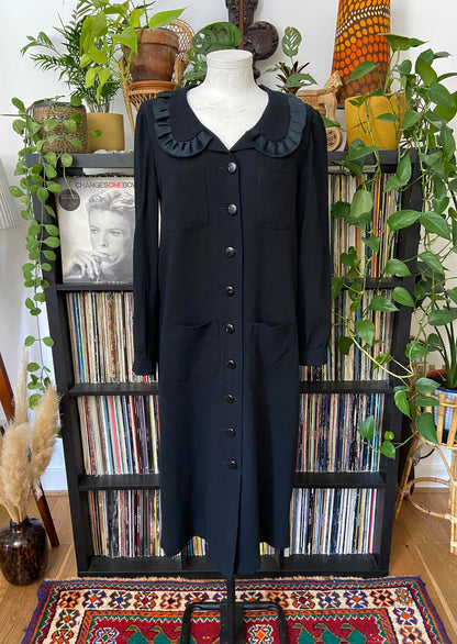 Vintage Frill Collar Button Up Coat