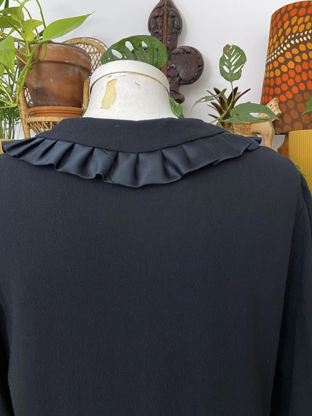 Vintage Frill Collar Button Up Coat